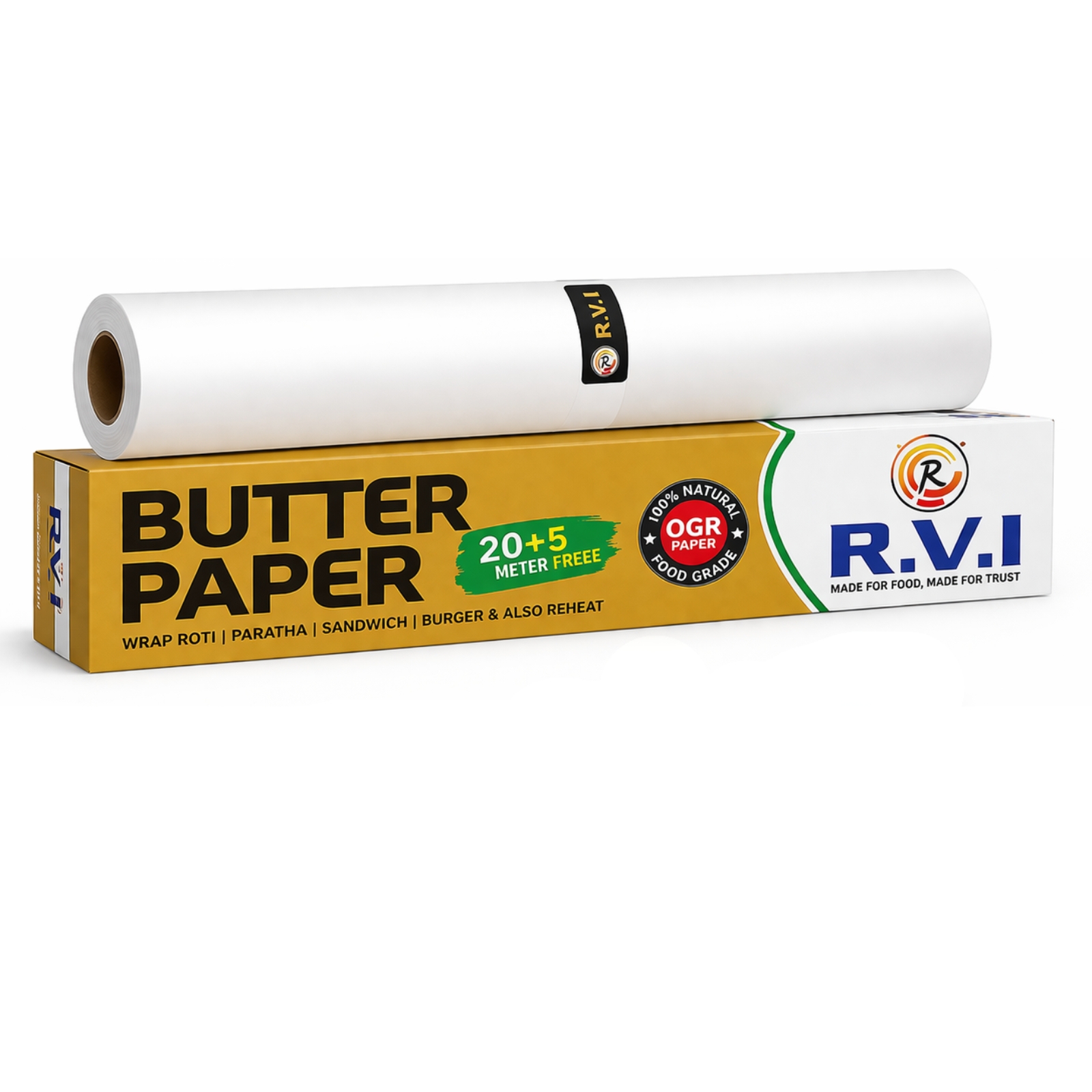 RVI Food Grade Butter Papers Rolls (Pack of 1) Eco-Friendly Butter Paper for Baking | Parchment Paper | Butter Paper Roll for Roti Wrap & Food Wrap | Non-Stick | Baking, Roasting - Image 4